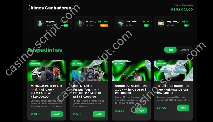 scratch cards casino script